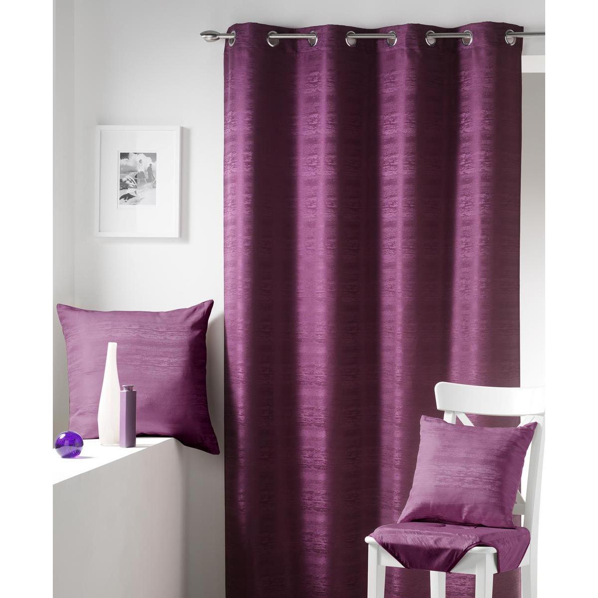 Coussin jacquard - 100 % polyester - 60 x 60 cm - Violet