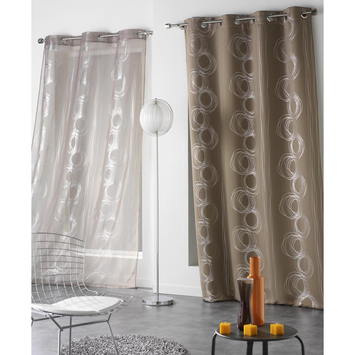 Rideau occultant - 100 % polyester - 140 x 240 cm - Marron
