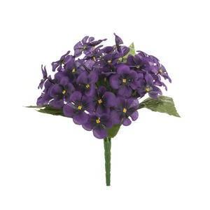 Bouquet de 14 violettes - Polyester - H 27 cm - Différents coloris