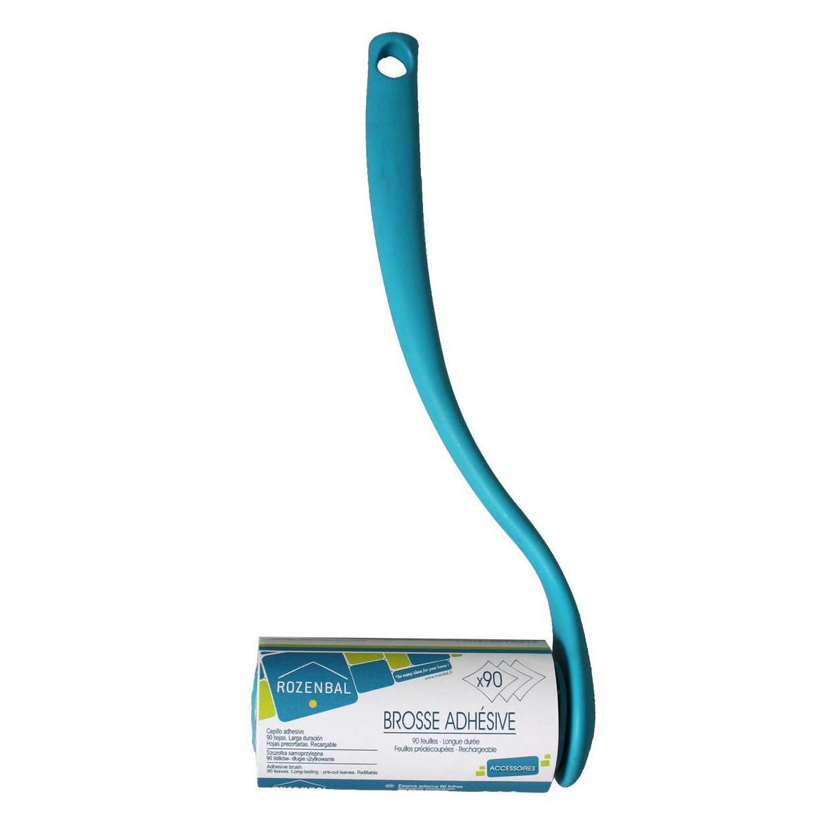 Brosse adhésive - Polyptopylène - Métal - 4.2 x 10 x 19 cm - Blanc et bleu