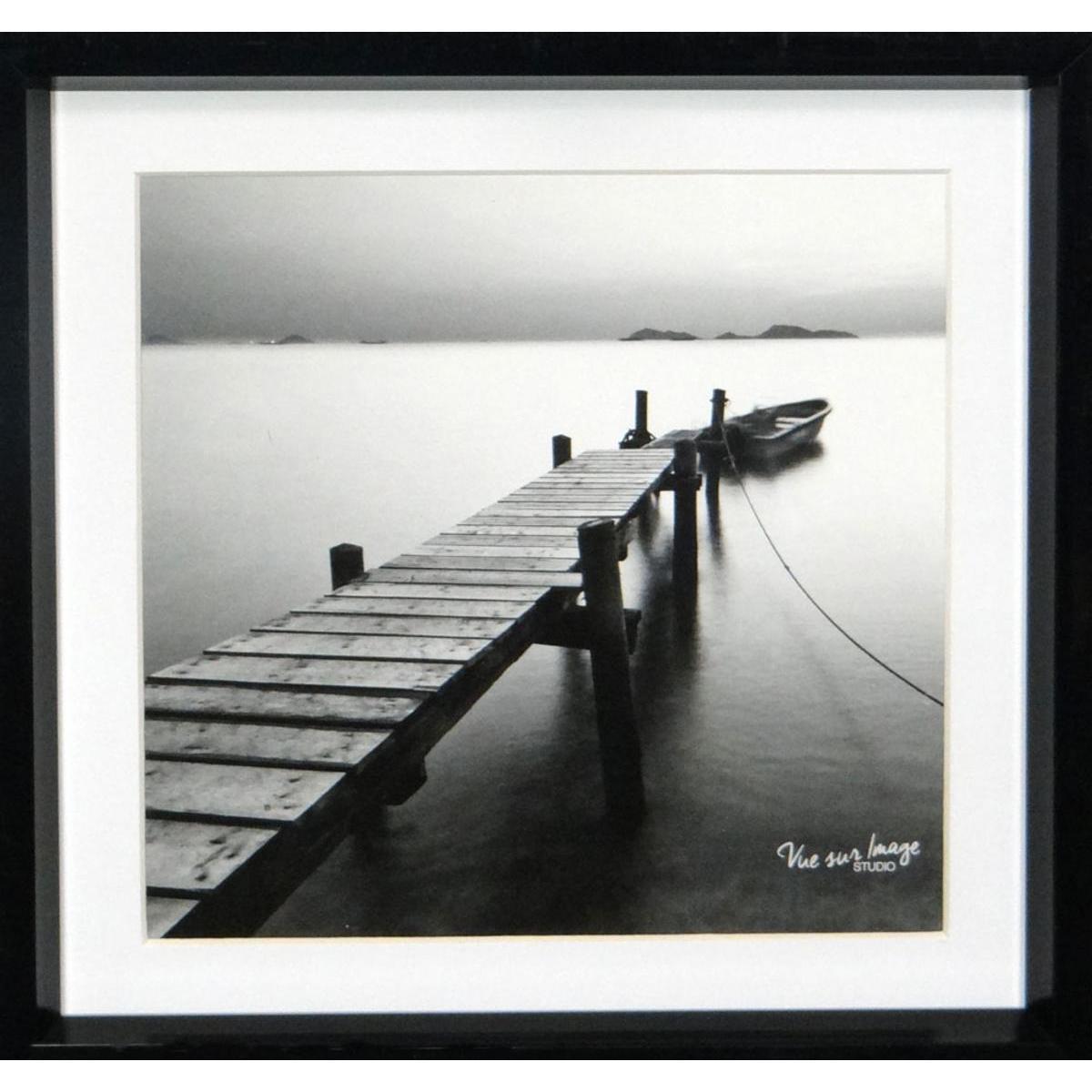 Cadre photo décoratif - Plastique - 20 x 20 cm - Noir et blanc
