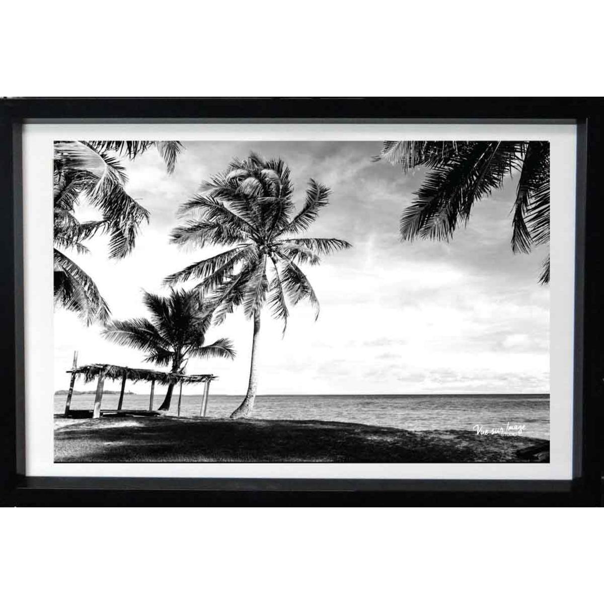 Cadre photo décoratif - Plastique - 30 x 20 cm - Noir et blanc