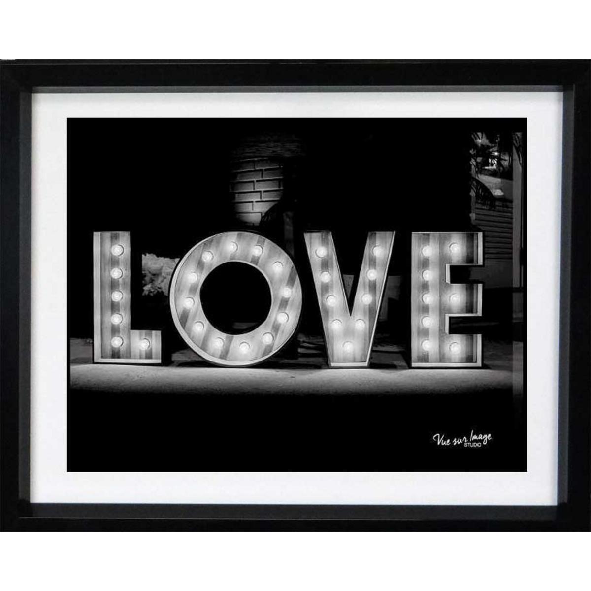 Cadre photo décoratif - Plastique - 25 x 20 cm - Noir et blanc