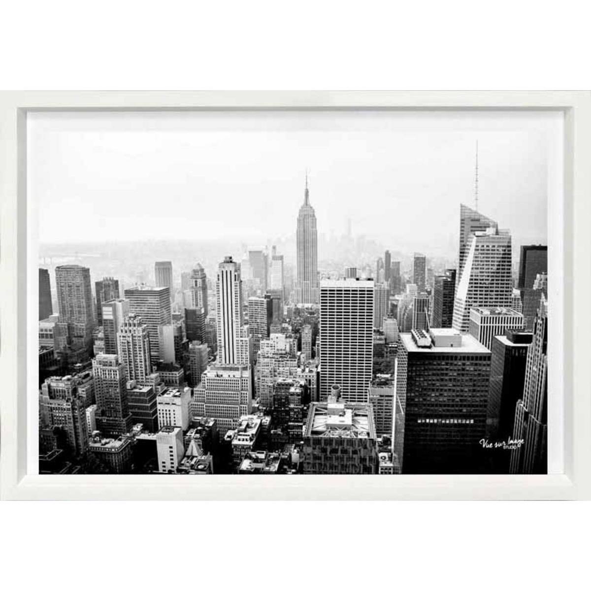 Cadre photo décoratif - Plastique - 35 x 25 cm - Noir et blanc