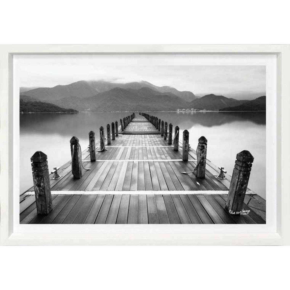 Cadre photo décoratif - Plastique - 35 x 25 cm - Noir et blanc