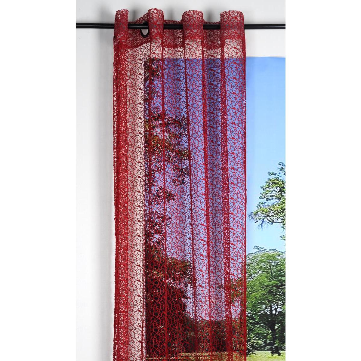 Voile à œillets -100 % Polyester -140 x 250 cm - Rouge