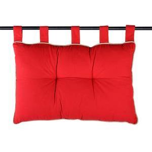 Tête de lit - 100 % coton - 45 x 70 cm - Rouge et beige