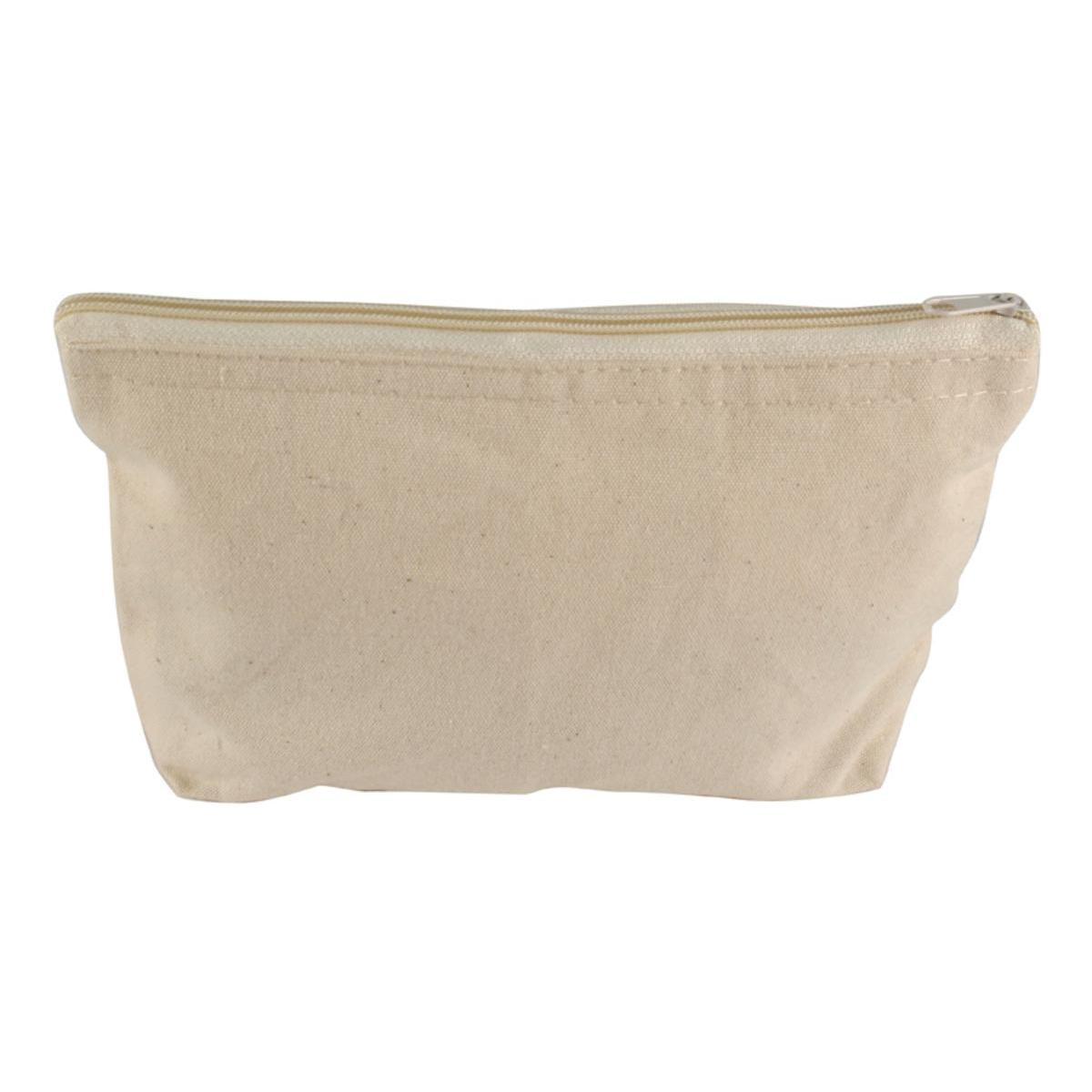 Trousse avec fermeture éclair - Coton - 19 x 13,5 - Beige