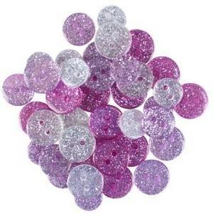 36 boutons - Plastique - Ø 1 à 1,3 cm - Violet