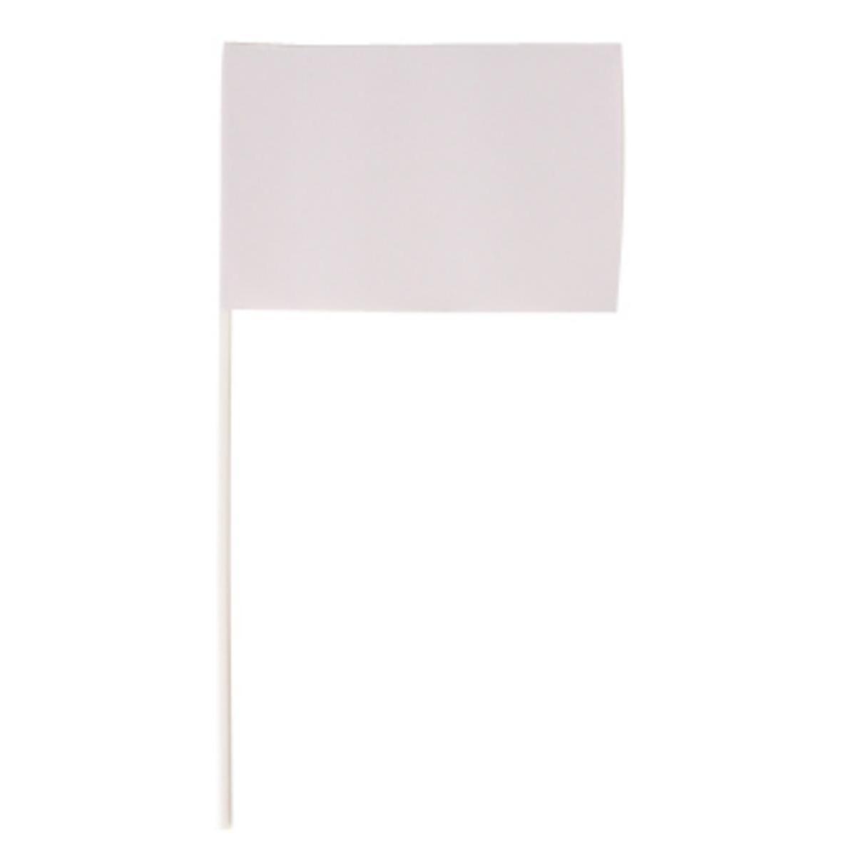 5 drapeaux à décorer - Papier - 10 x 15 cm - Blanc