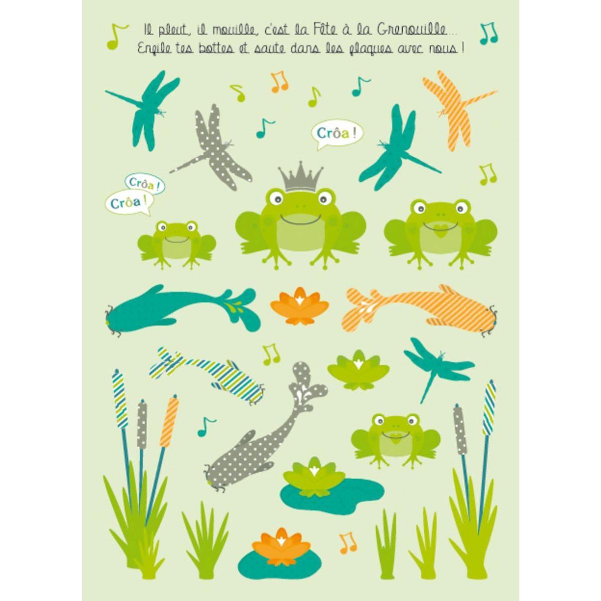 70 gommettes grenouilles - Papier -16,5 x 0,1 x 26,8 cm - Multicolore