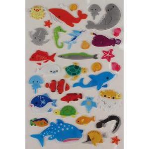 33 stickers animaux - Plastique - 0,5 à 5 cm - Multicolore
