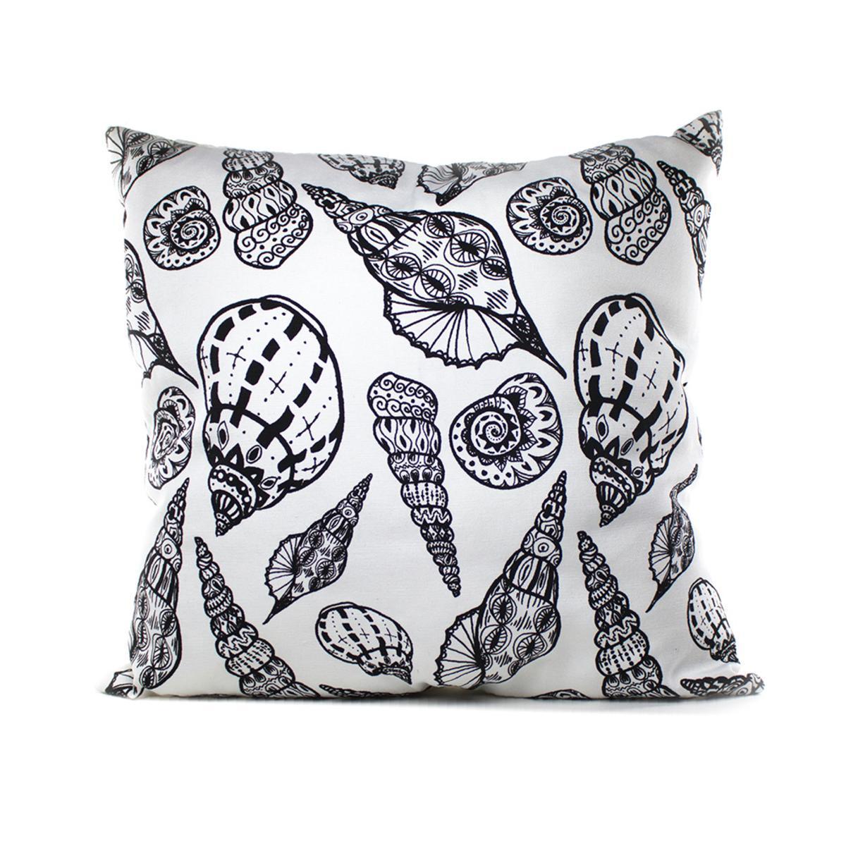 Coussin Milos - 20 % coton 80 % polyester - 45 x 45 cm - Noir et blanc