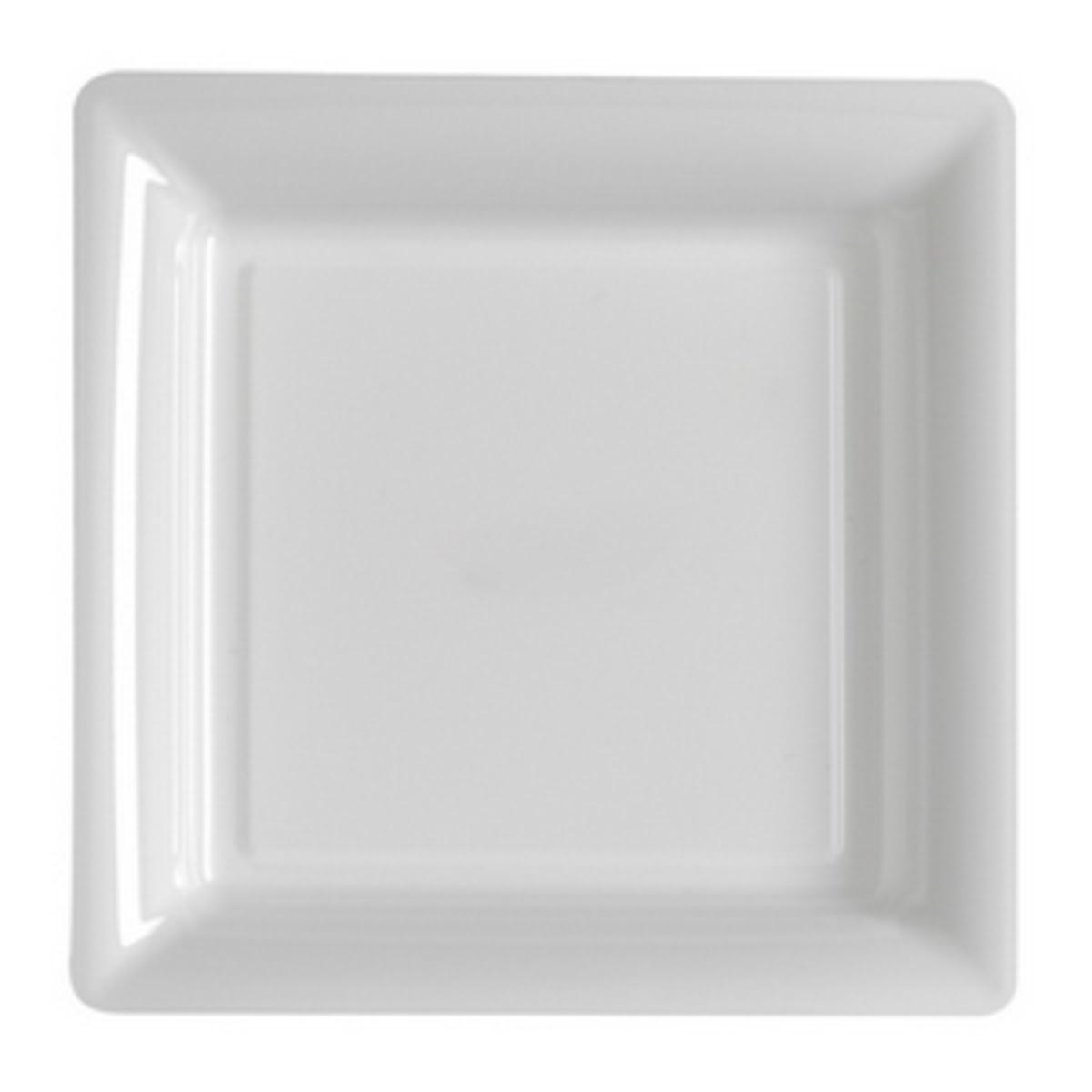 8 assiettes cartonnées carrées - L 23 x l 23 cm - Blanc