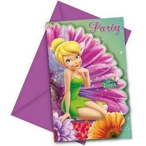 Fairies magic cartes d'invitation/enveloppes x 6 pièces ø 5
