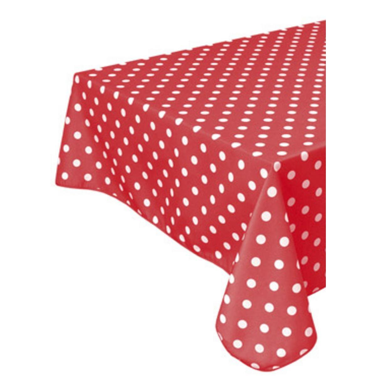 Toile cirée carrée - 100 % Polyester - 180 x 180 cm - Rouge