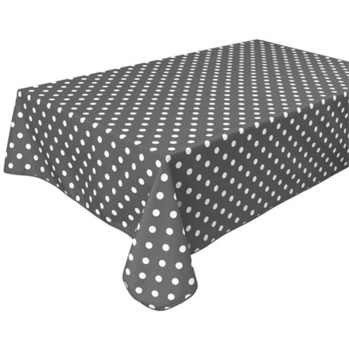 Toile cirée rectangulaire - 100 % Polyester - 145 x 300 cm - Gris