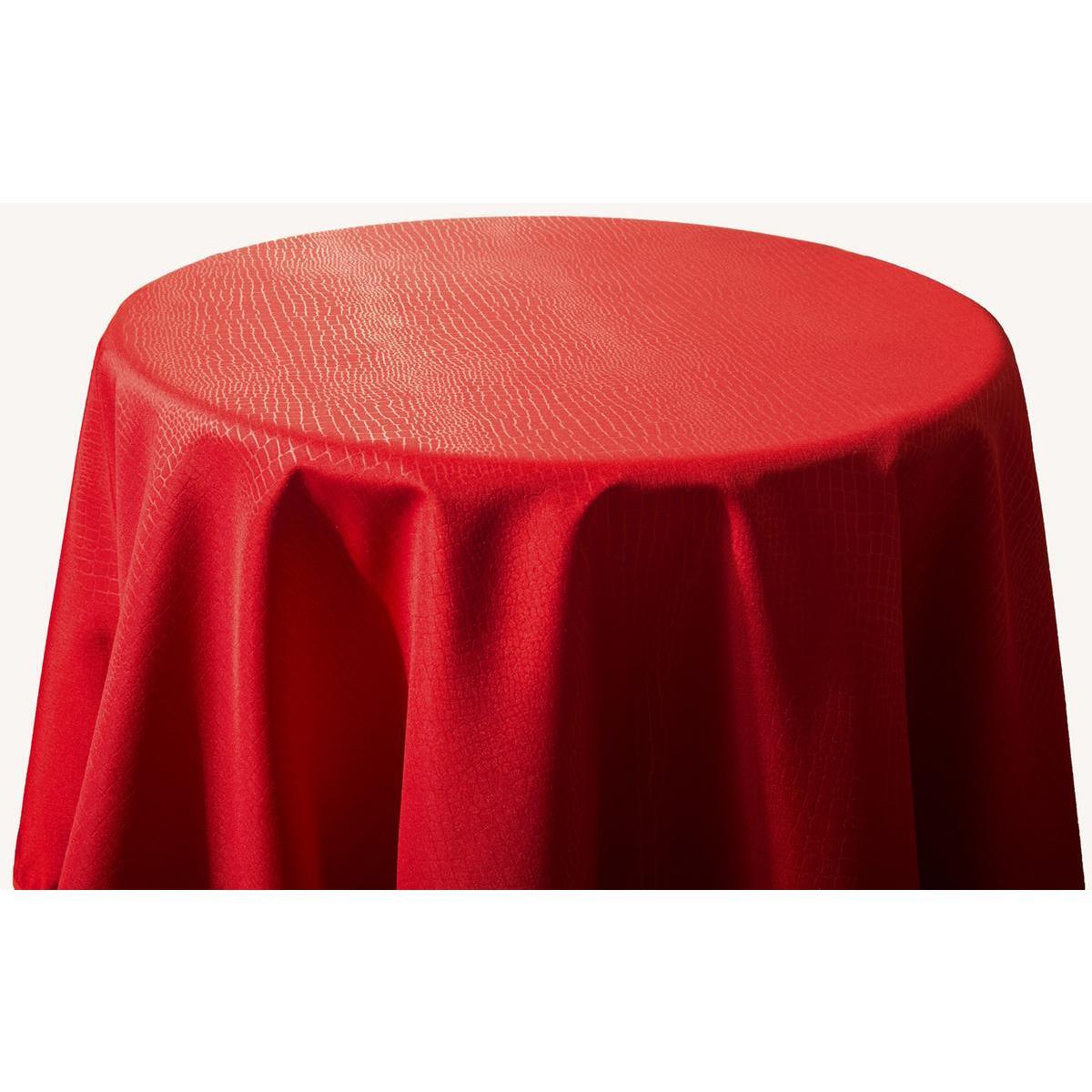 Nappe ronde effet croco - 100% Polyester - Ø 180 cm - Rouge