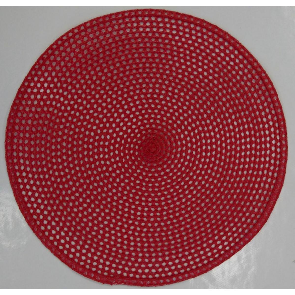 Set de table rond - Polypropylène - Ø 38 cm - Rouge