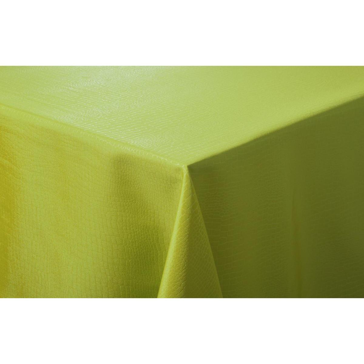 Toile cirée rectangulaire effet croco - 100 % Polyester - 145 x 300 cm - Vert