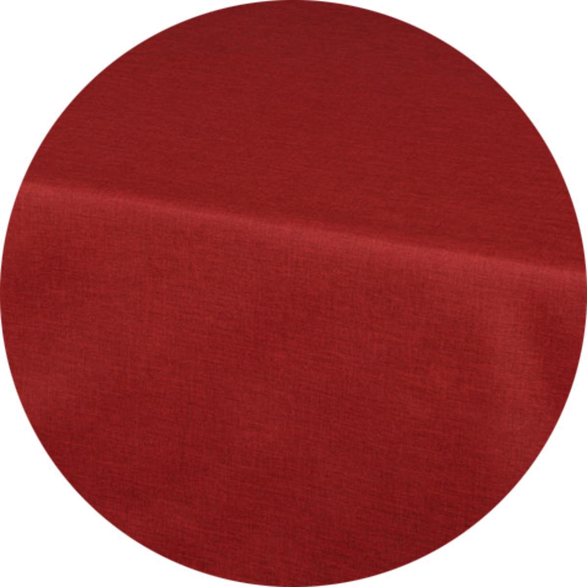Toile cirée ronde - 100 % Polyester - Ø 180 cm - Rouge