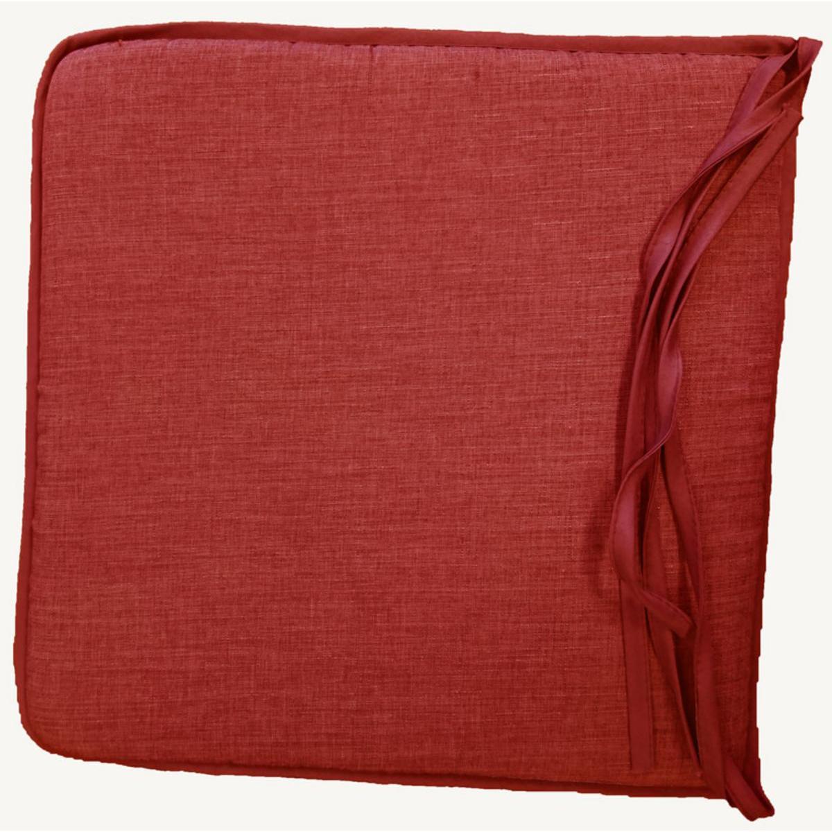 Galette de chaise - 100 % Polyester - 40 x 40 cm - Rouge