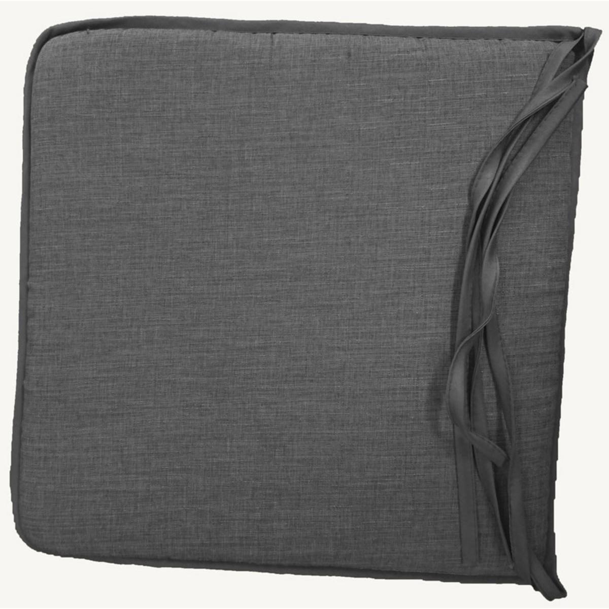 Galette de chaise - 100 % Polyester - 40 x 40 cm - Gris