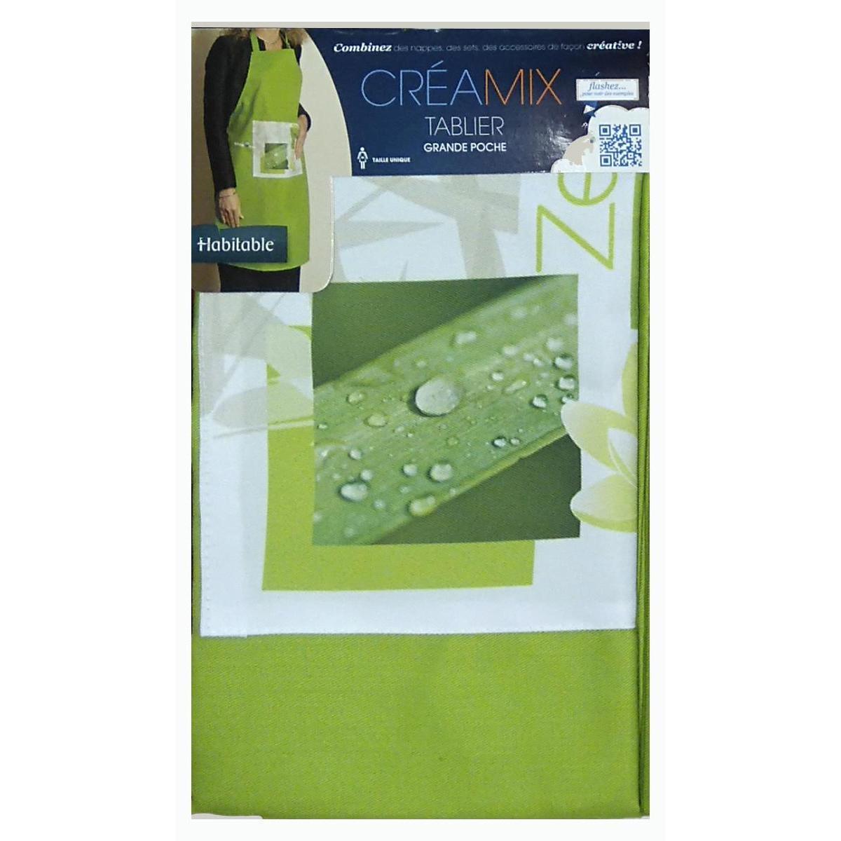 Tablier - Polyester et coton - 60 x 80 cm - Vert anis