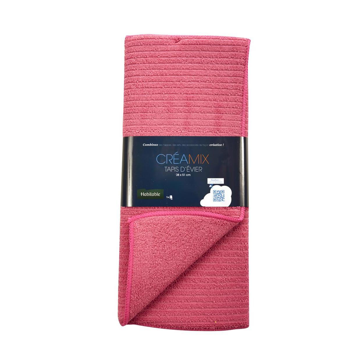 Tapis d'évier - 38 x 51 cm - Rose fuchsia