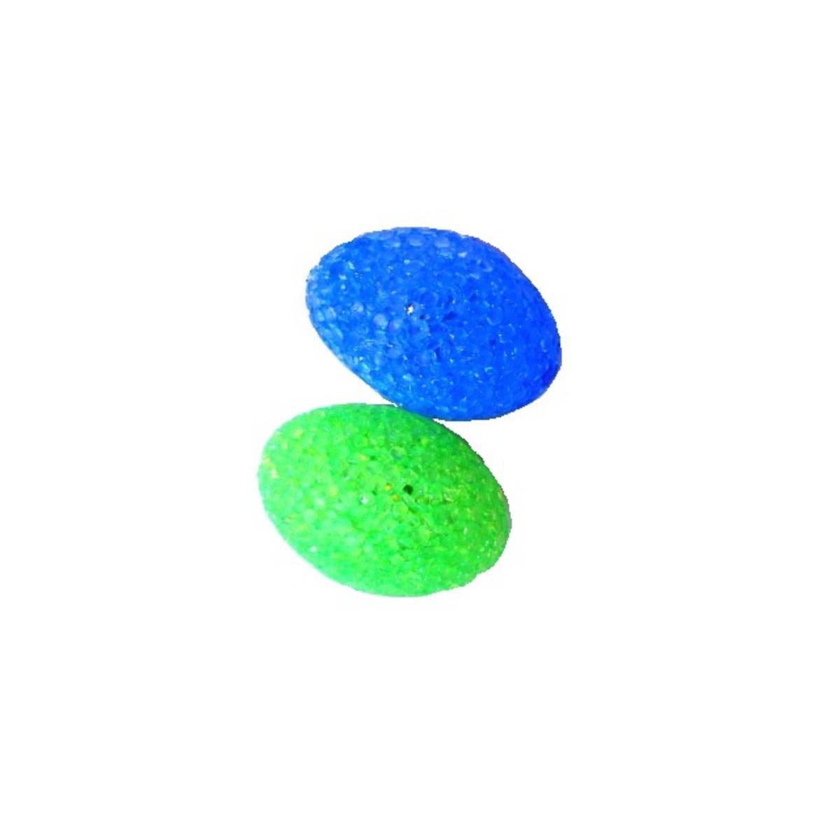 2 jouets pour chats - 6,5 x 4 cm - Plastique - Bleu et vert