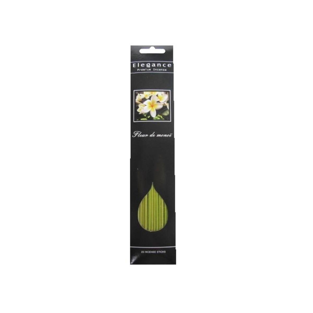 20 bâtons d'encens parfum Monoï - 31 x 6,5 cm - Bois écorces - Noir