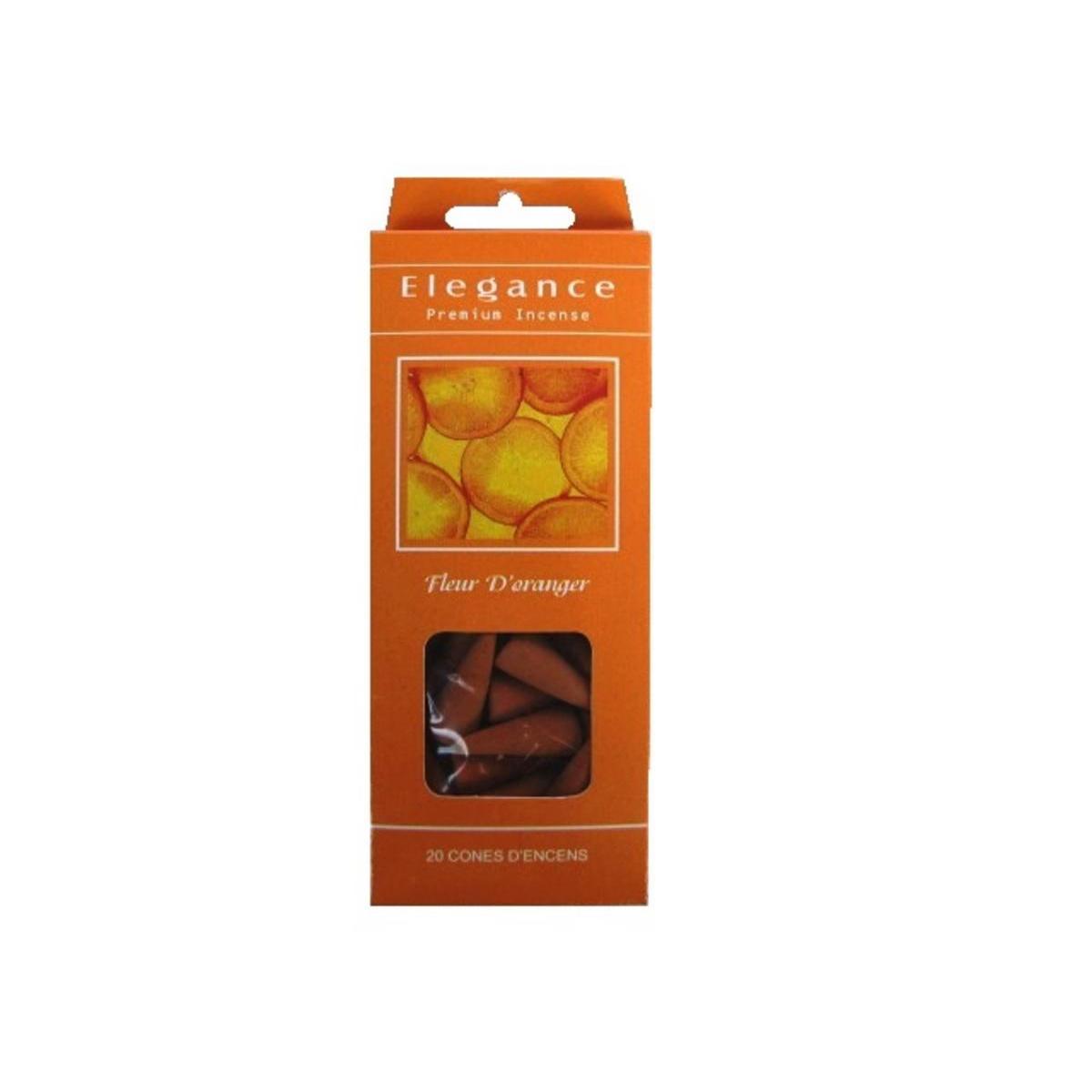 20 cônes d'encens Fleurs d'oranger- Ø 2,5 x 1 cm - Poudres aromatiques - Orange