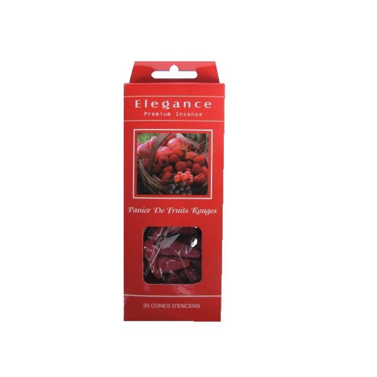 20 cônes d'encens Fruits rouges- Ø 2,5 x 1 cm - Poudres aromatiques - Rouge