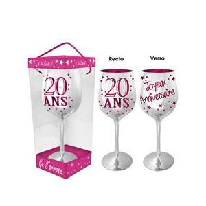 Verre à vin rose chrome 20 ans
