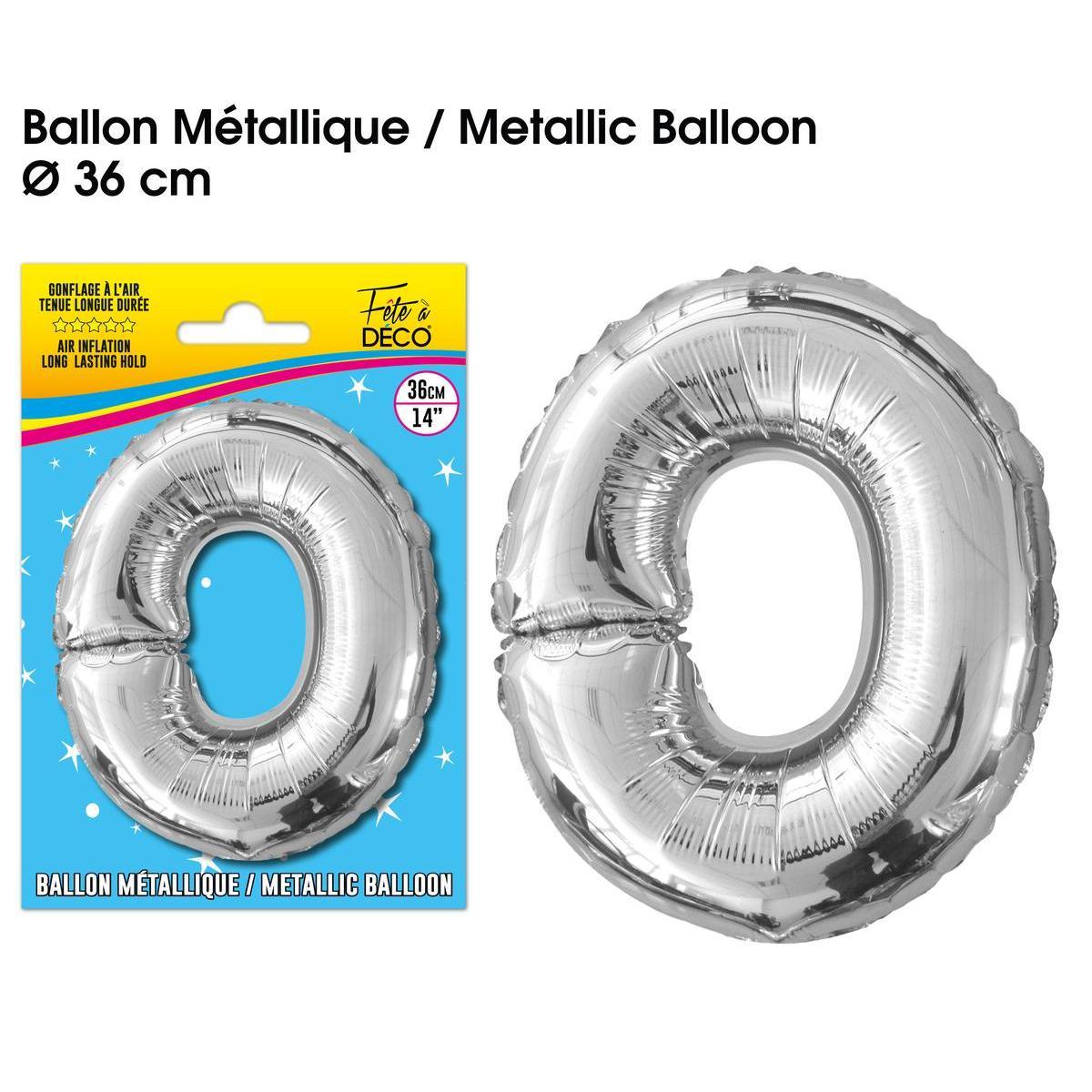 Ballon métallique argent lettre o