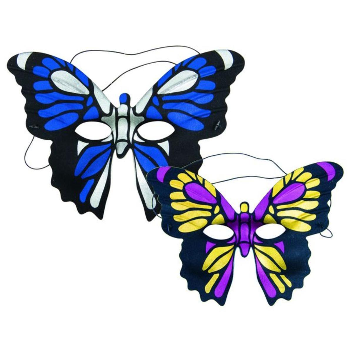 Loup papillon - Différents coloris assortis - L 23 x H x l 27 cm - Multicolore - PTIT CLOWN