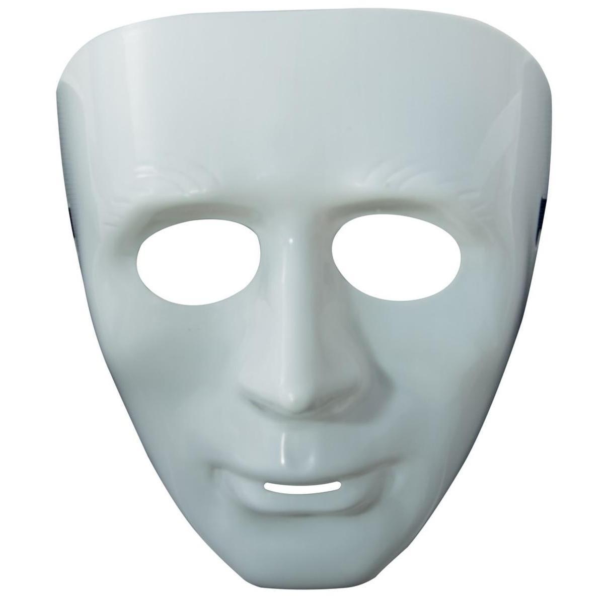 Masque adulte rigide - L 24 x H 10 x l 16 cm - Blanc - PTIT CLOWN
