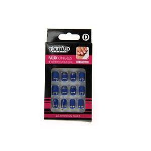 Faux ongles grenat motifs gris