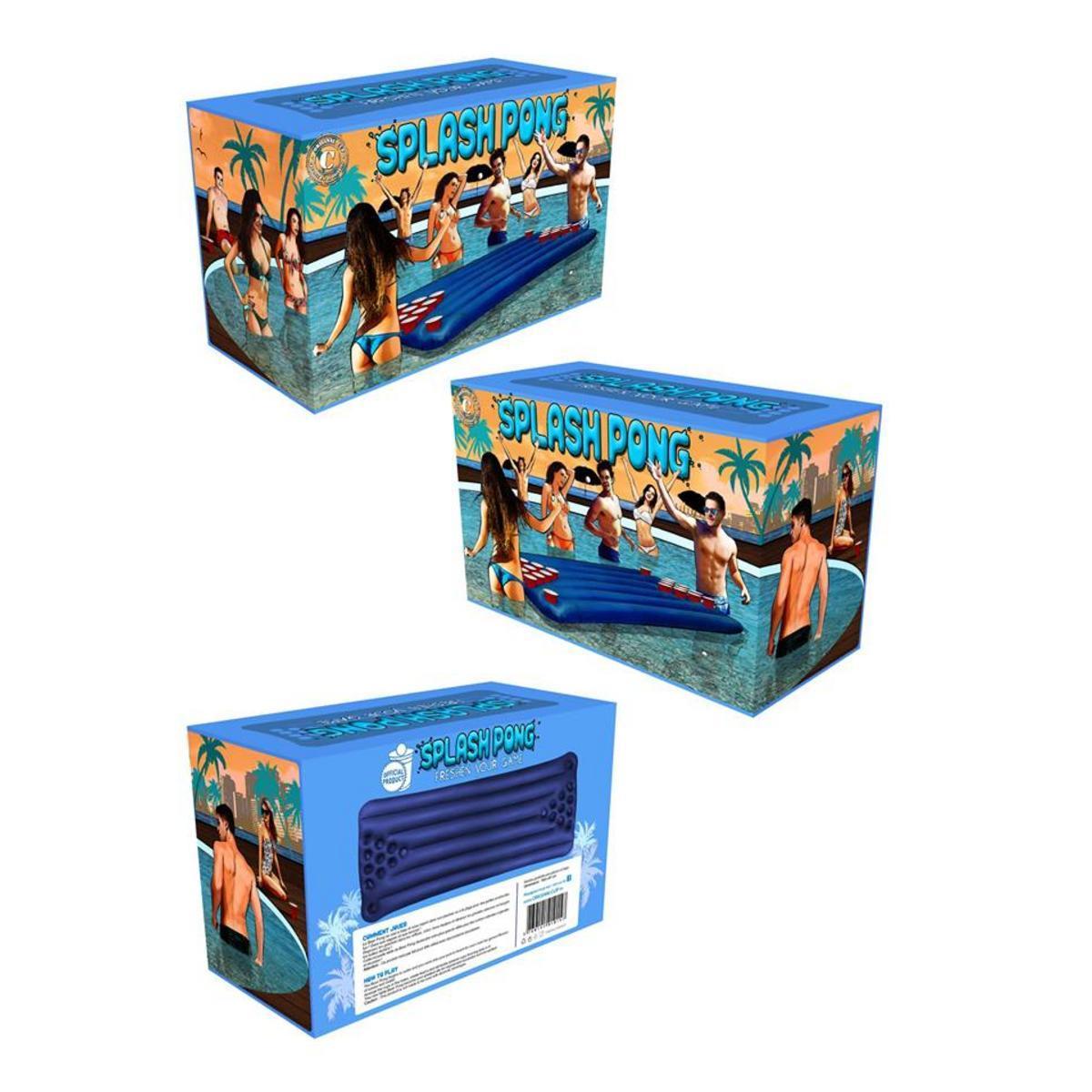 Table à Beer Pong gonflable - PVC - Bleu - 27 x 7,5 x 30 cm