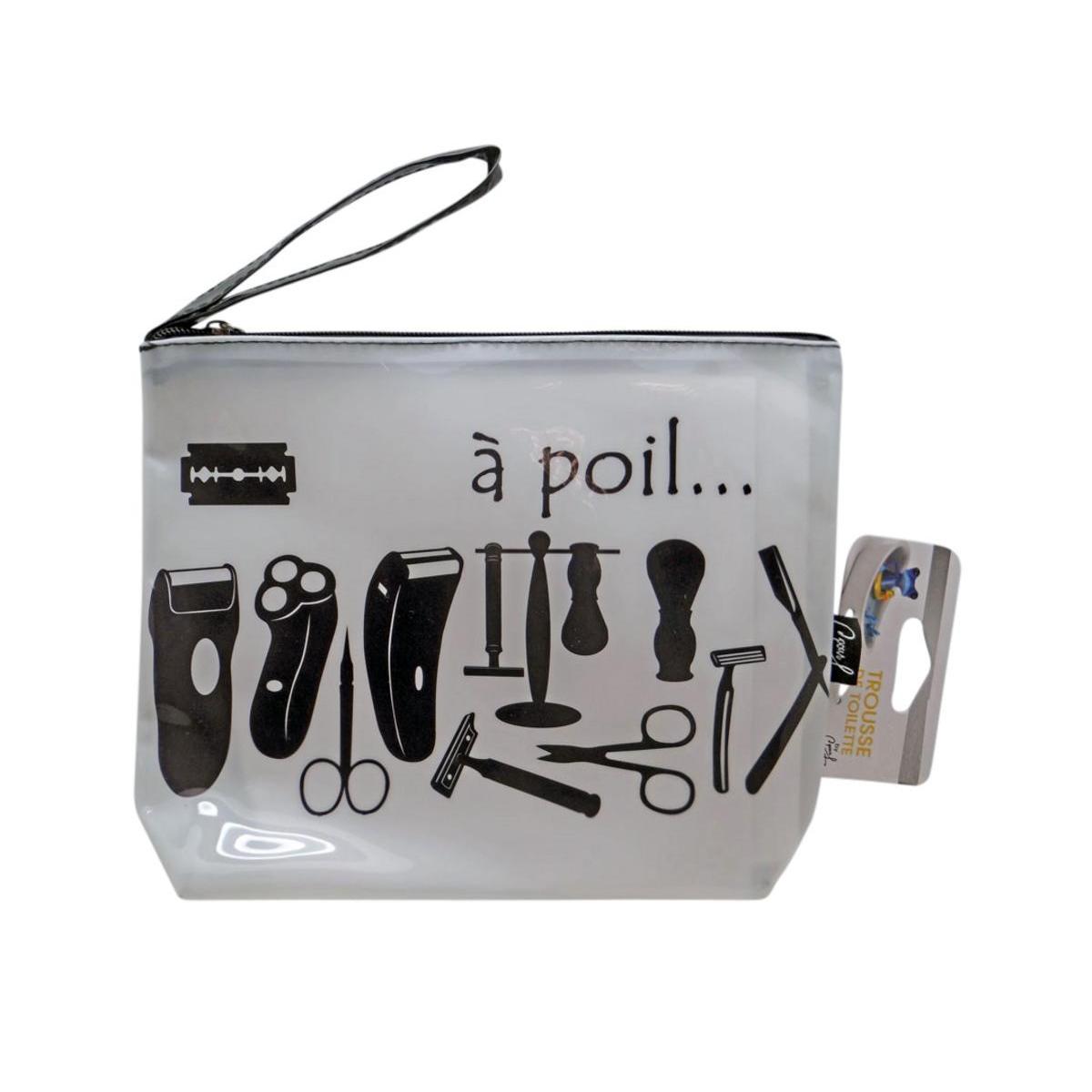 Trousse de toilette - PVC - 20 x 15 cm - Noir et transparent