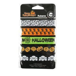 Rubans décoratifs Halloween - Polyester - 1,5 cm x 1 m - Multicolore