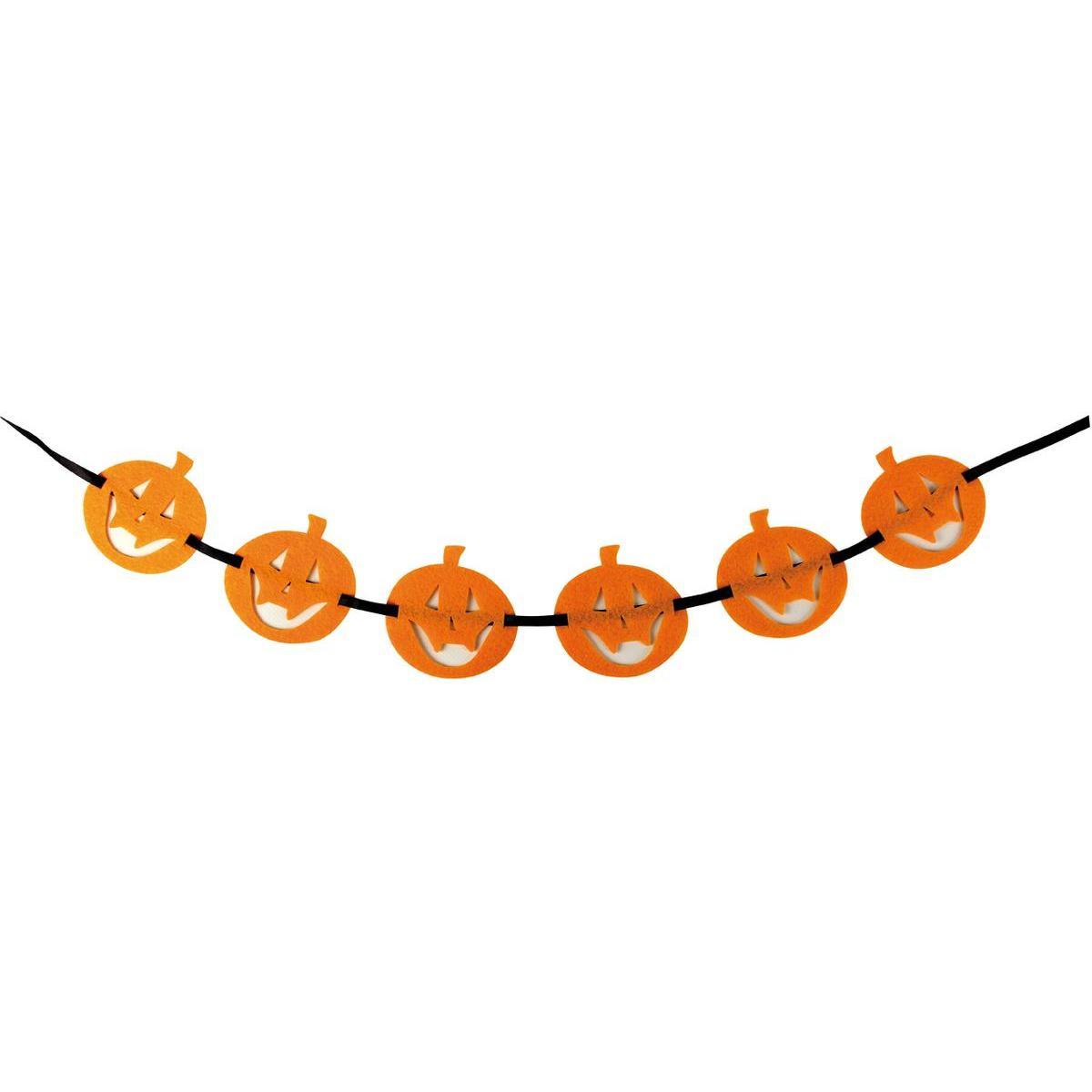 Guirlande de citrouilles - Feutrine - 1 m - Orange