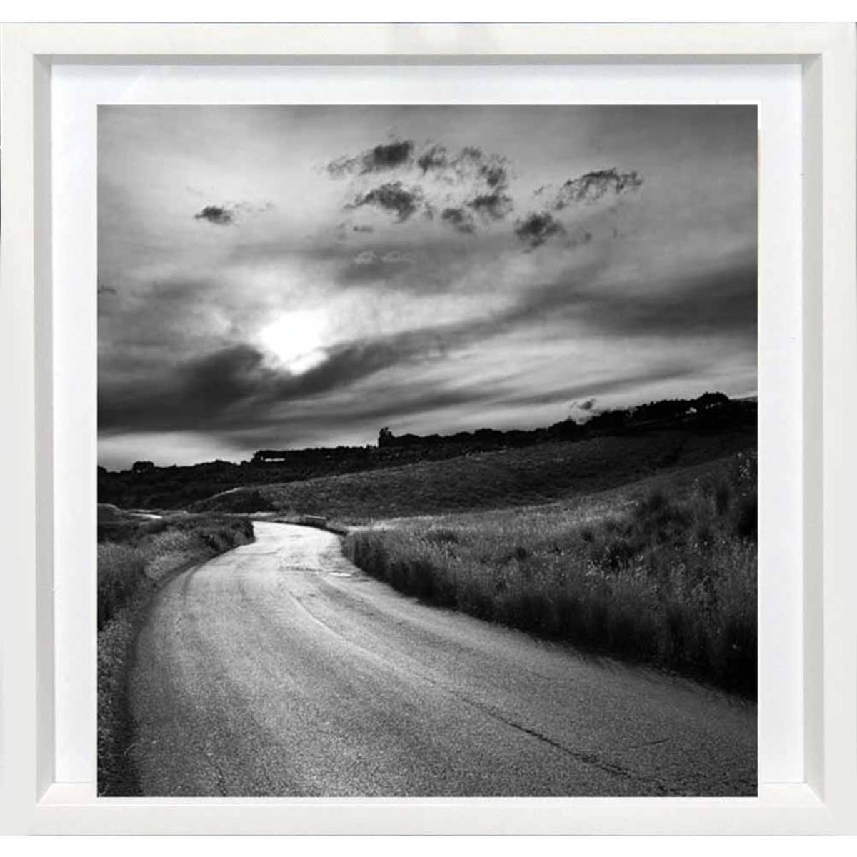 Tableau Sur la Route - L 25 x P 1.5 x l 25 cm - Noir, blanc - VUE SUR IMAGE