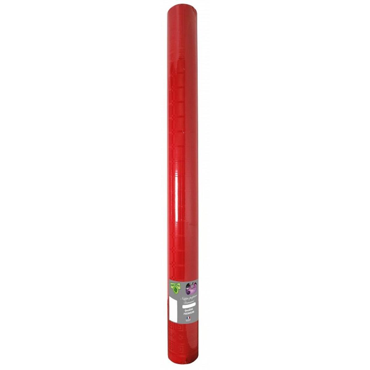 Nappe effet damassé - Papier - 6 m x 120 cm - Rouge