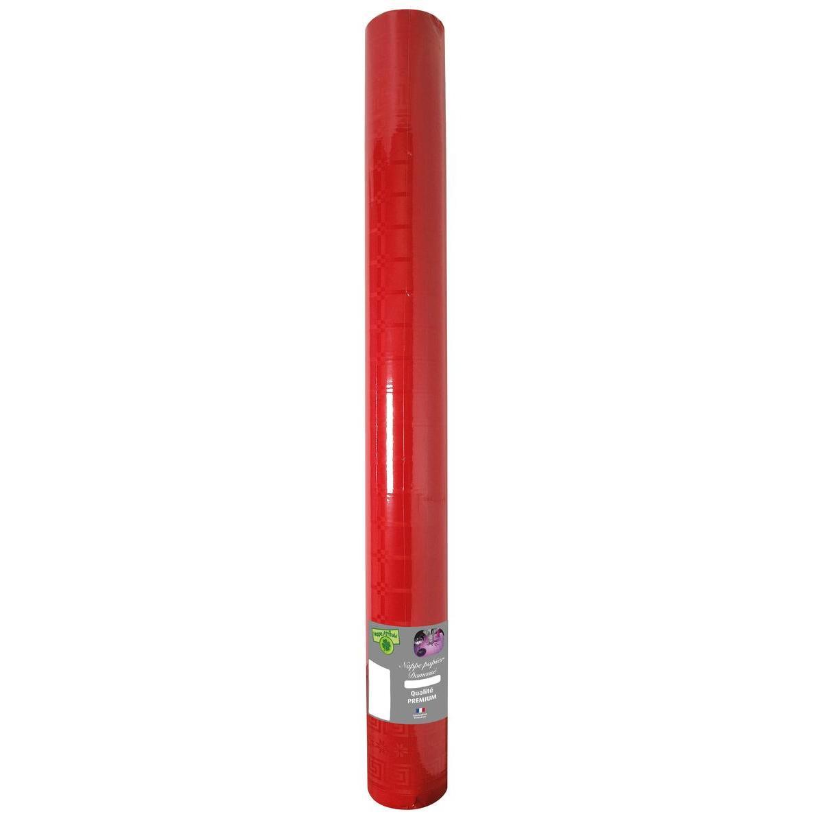 Nappe effet damassé - Papier - 20 m x 120 cm - Rouge