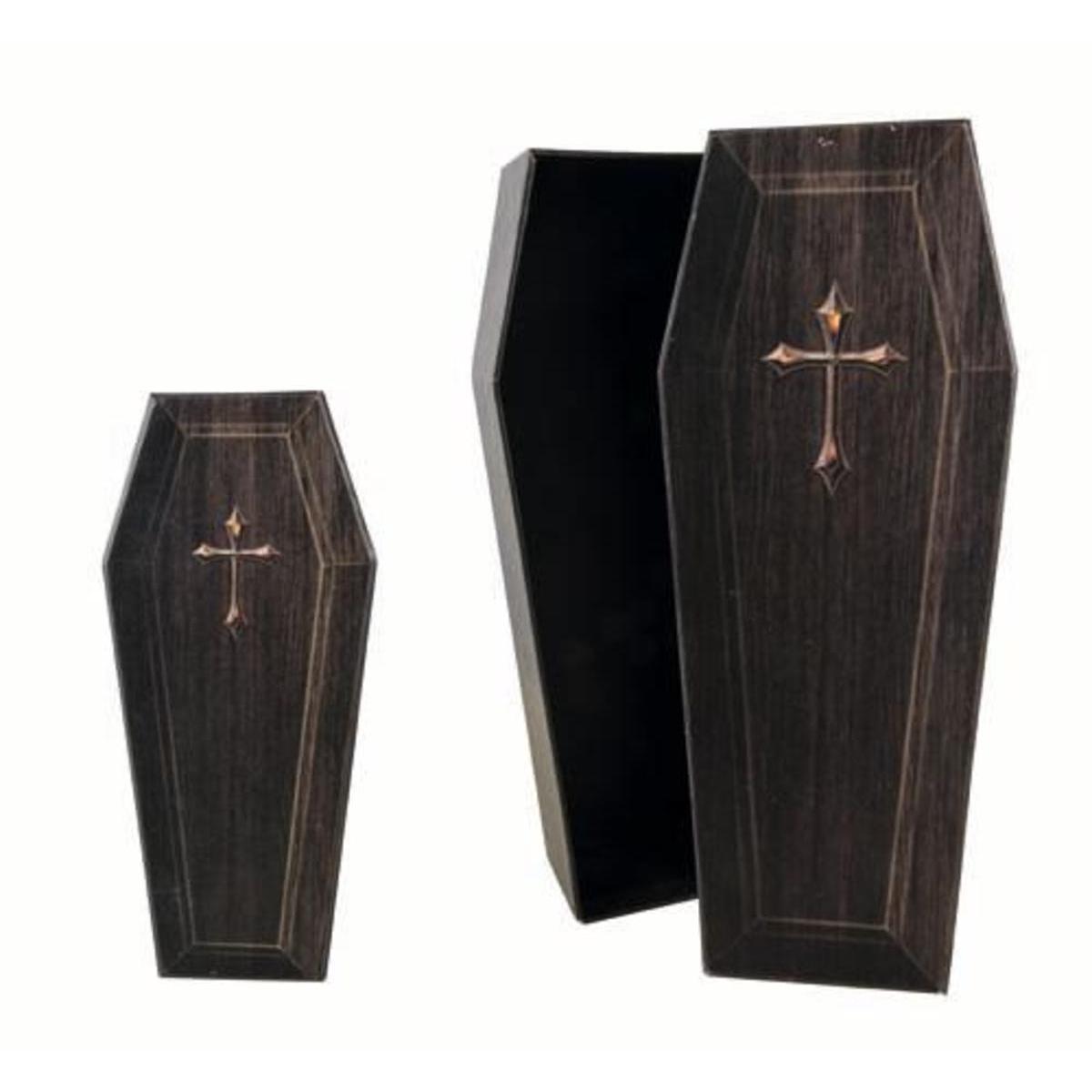 Faux cercueil - Carton - H 28 cm - Marron