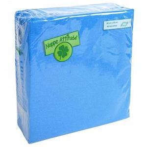 40 serviettes effet gaufré - Ouate de cellulose - 38 x 38 cm - Turquoise