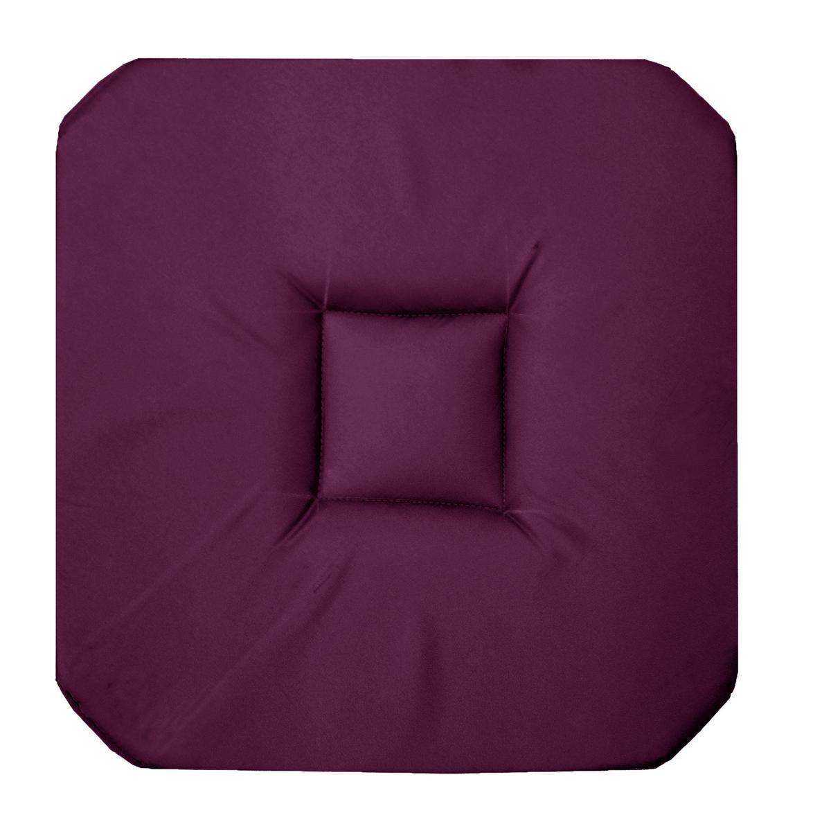 Galette de chaise - 36 x 36 x H 3,5 cm - Violet aubergine
