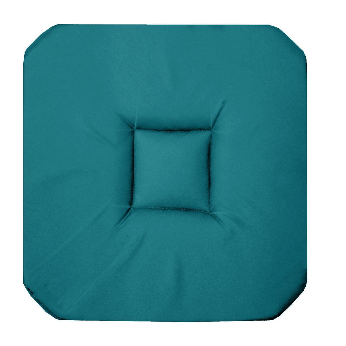 Galette de chaise - 36 x 36 x H 3,5 cm - Bleu