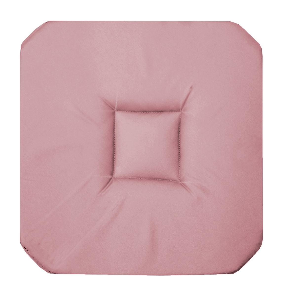 Galette de chaise Panama - 36 x 36 cm - Rose dragée